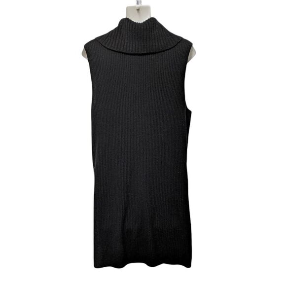 HALOGEN Merino Wool Cashmere Minimalist Ribbed Tunic Turtleneck Sweater M - Picture 6 of 8